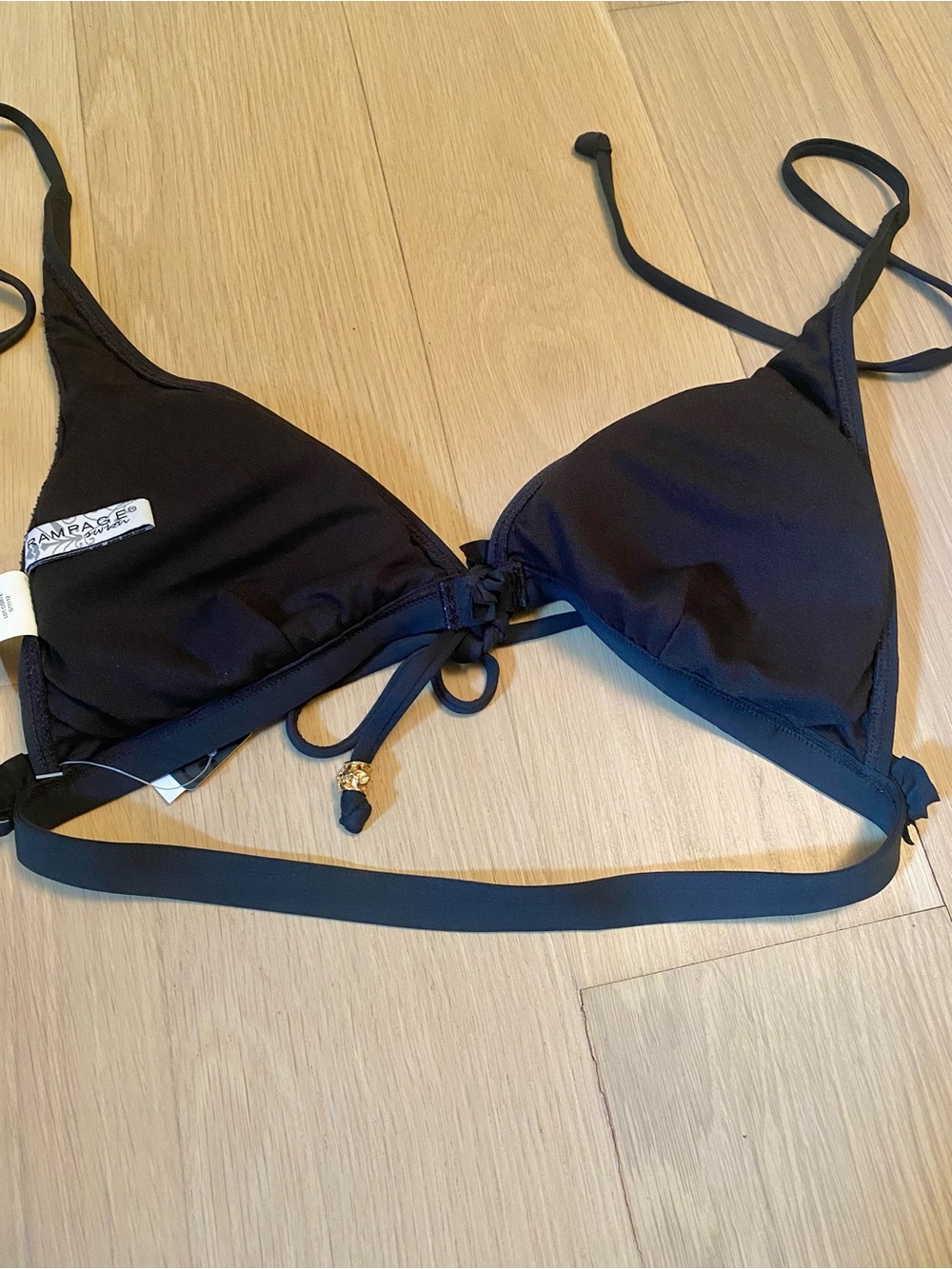 Rampage Black Ruffle Bikini Minimalist Chic Coquette Resort Vacation Swim Large - Picture 8 of 16
